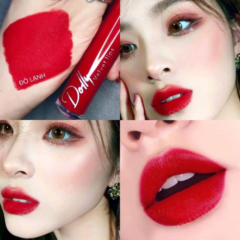 HOT 2020 [Đỏ Lạnh] Son Cao Cấp Dolly Lips Blue Classic 2020 Màu Đỏ Lạnh Ngọt Ngào Quyến Rũ | BigBuy360 - bigbuy360.vn