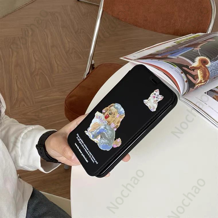 Bao Da Điện Thoại Nắp Lật Chống Sốc Hình Tranh Sơn Dầu Cho iPhone13 12promax XSMax 11 / 13