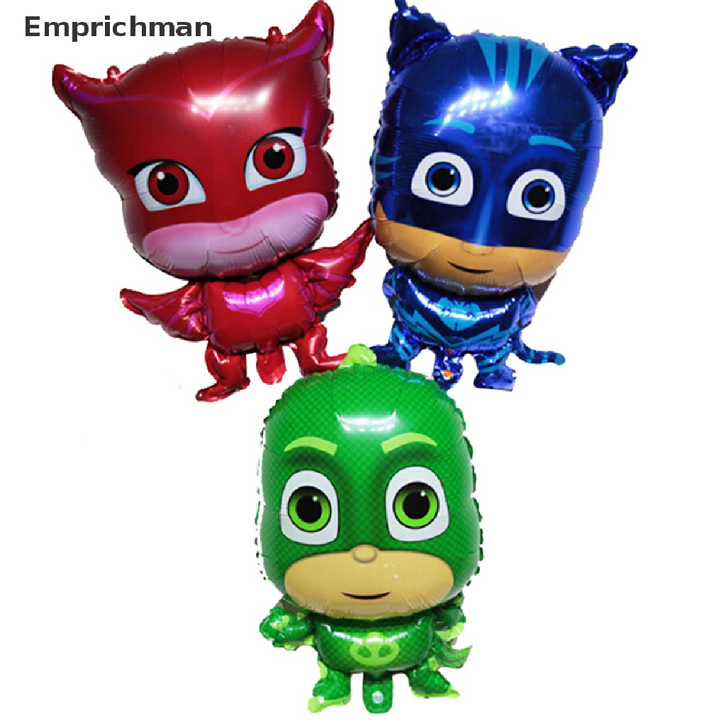 Bong bóng hình nhân vật PJ MASKS cú mèo Gekko lá nhôm siêu đẹp