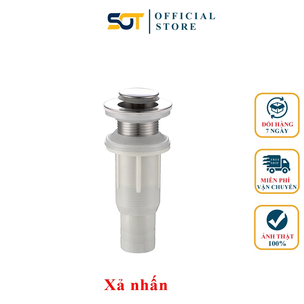 Xi phông xả chậu lavabo xả nhấn chậu rửa mặt nhựa sun đầu inox