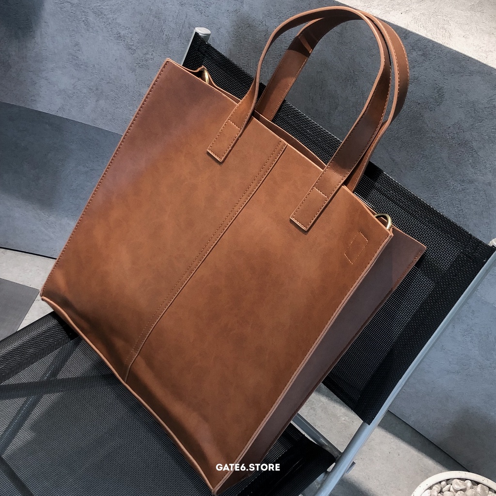 Túi đeo chéo Nam nữ EW da PU, cặp xách da trơn 2 màu Unisex kèm dây đeo kiểu Hàn GATE6 - 2168