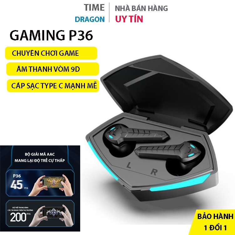 Tai nghe không dây chơi game P36 TWS Bluetooth 5.2 chuyên gaming pupg nghe nhạc in ear
