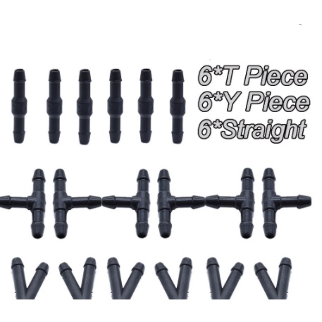 Đầu Nối Ống Nước xịt rửa kính Hình Chữ Y T thẳng 4mm chia 3 3.5 ly Cần Gạt trước Xe Hơi ô tô cho Toyota