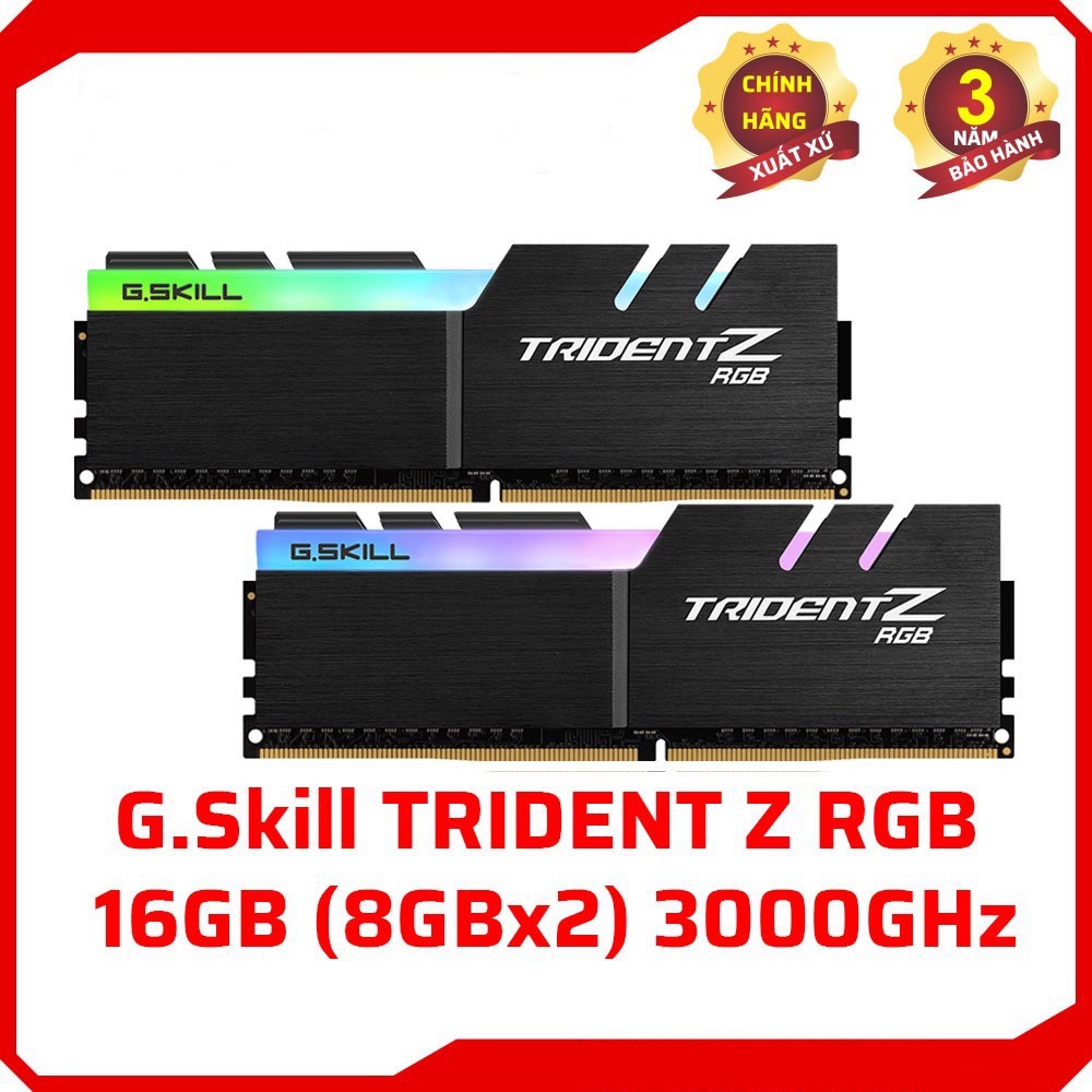 🄲🄷Í🄽🄷 🄷Ã🄽🄶 ❈ RAM G.Skill TRIDENT Z RGB - 16GB (8GBx2) DDR4 3000GHz - F4-3000C16D-16GTZR