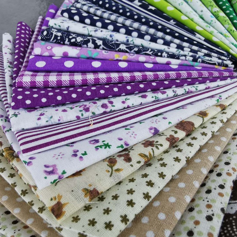Set 7 Tấm Vải cotton 25cmx25cm Họa Tiết Hoa Tự May Vá