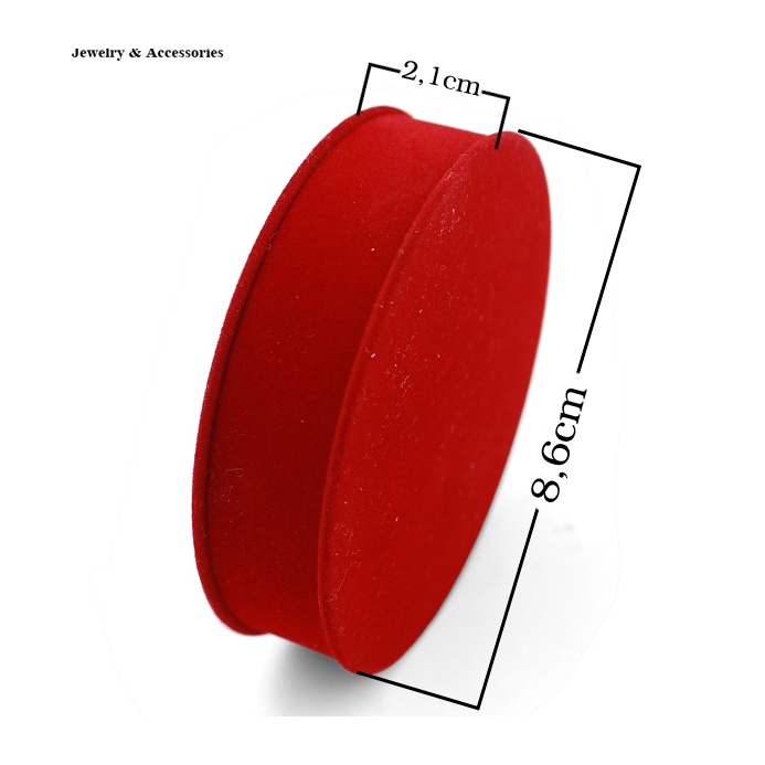 Hộp nhung đỏ đựng chuỗi đá đựng vòng tay đựng quà đựng nữ trang đường kính 8,5cm