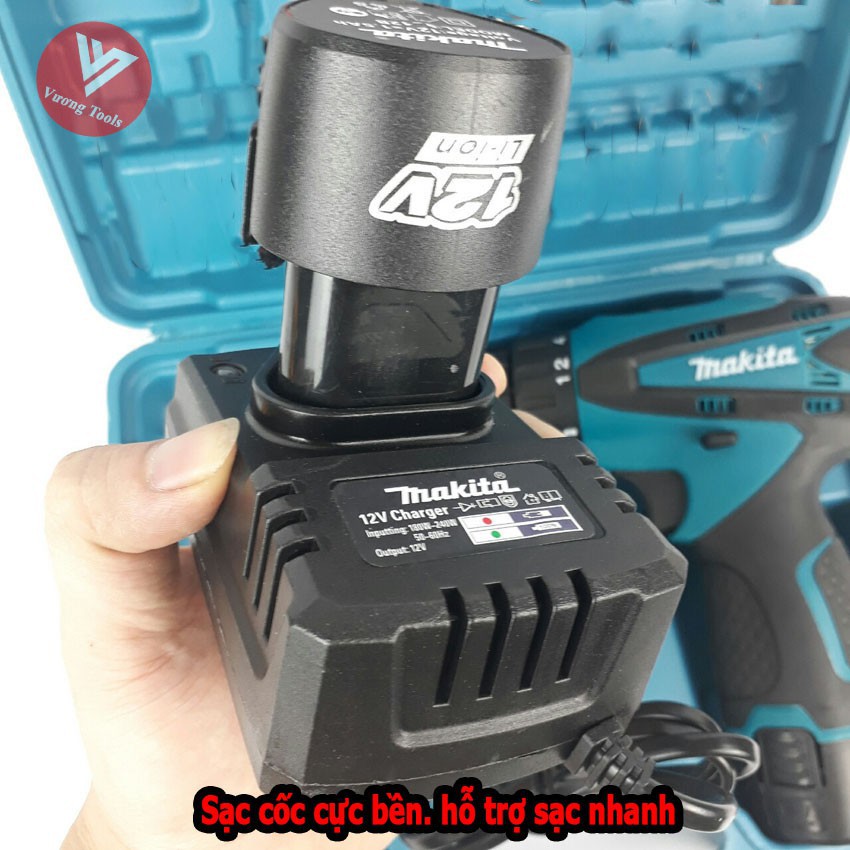 Máy khoan Makita 12V Khoan Pin Bắn Vít Tặng Kèm Mũi khoan