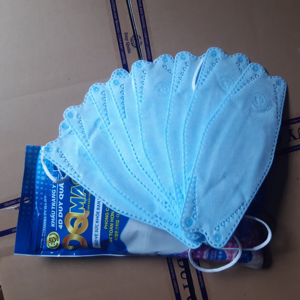 [Sỉ Hot] Một Thùng 300C Mix Màu Khẩu Trang 4D DQ Mask KF94 Y Tế Duy Quân Xuân Lai Chất Dày Dặn Dáng Đẹp Ôm Sát Mặt