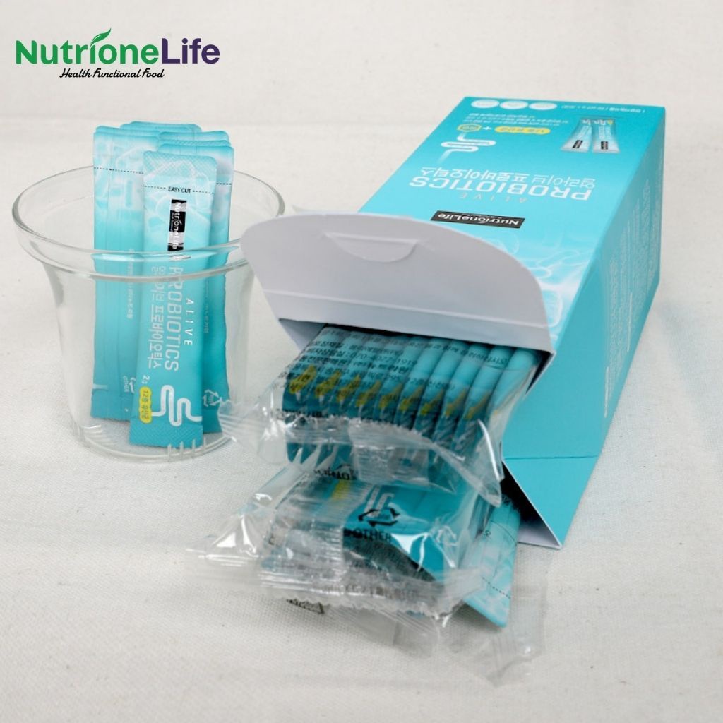 Combo 5 Gói Men Vi Sinh NUTRIONELIFE Alive Probiotics Bổ Sung Lợi Khuẩn Hàn Quốc, Tốt Cho Hệ Tiêu Hóa 2g/Gói