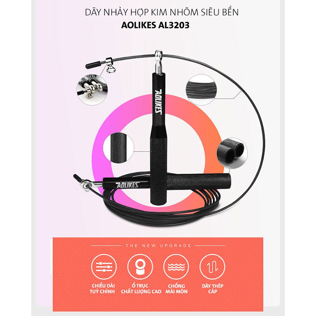 Dây Nhảy Jump Rope Aolikes Sợi Cáp Siêu Bền