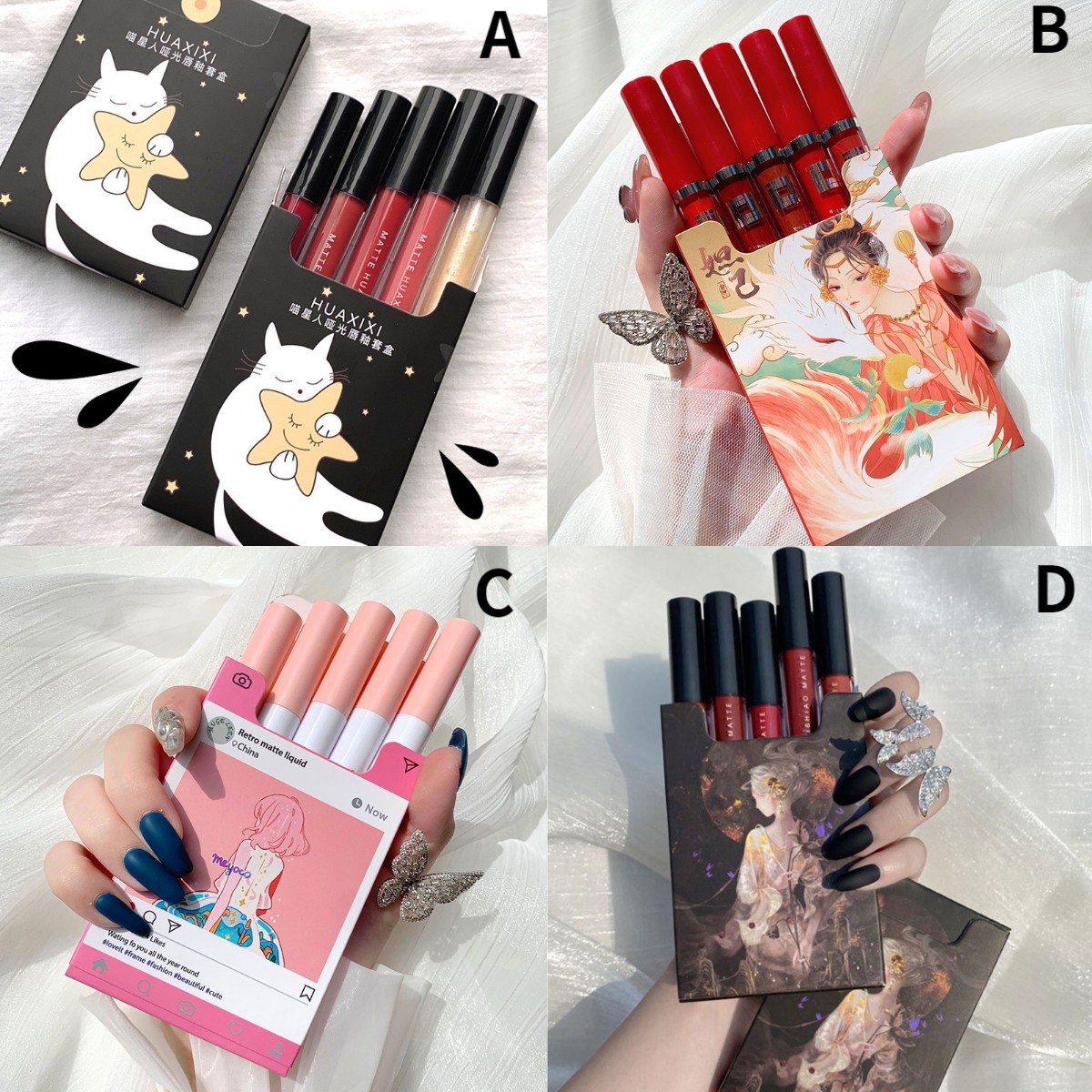 【HSU】Full Set Son Kem 5 Cây Huaxixi Mèo Ôm Ngôi Sao | BigBuy360 - bigbuy360.vn