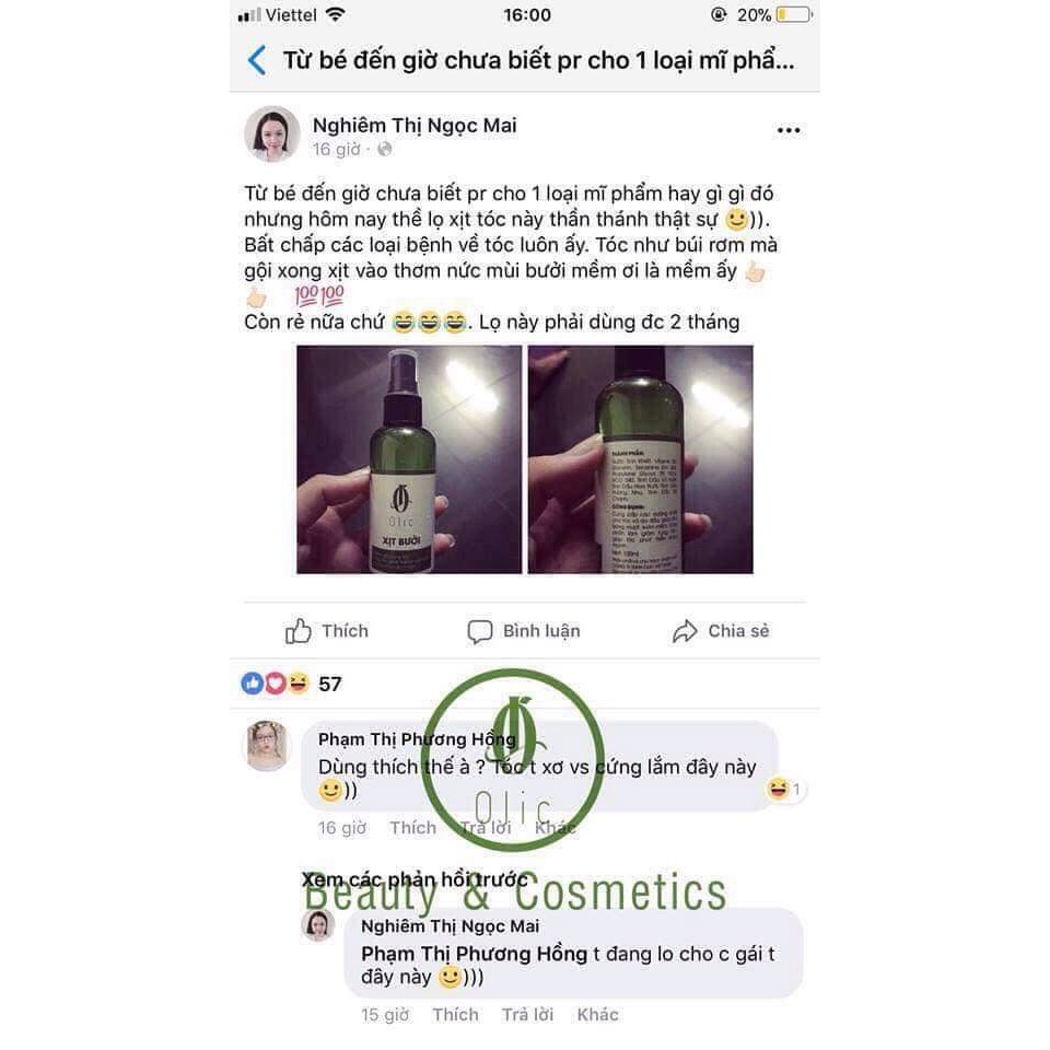 Xịt bưởi OLIC giảm gãy rụng, kích thích mọc tóc hiệu quả | BigBuy360 - bigbuy360.vn