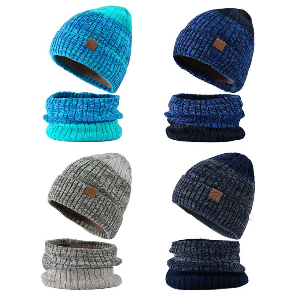 Set Mũ Beanie Và Khăn Choàng Cổ Bằng Lông Cừu Giữ Ấm