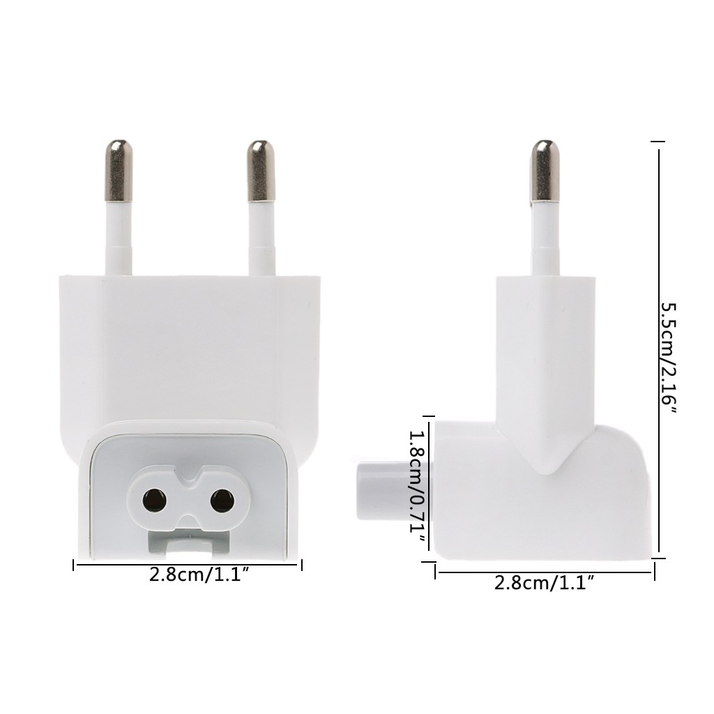 Adapter cấp nguồn chuyển đổi phích cắm US sang EU cho MacBook/iPad/iPhone