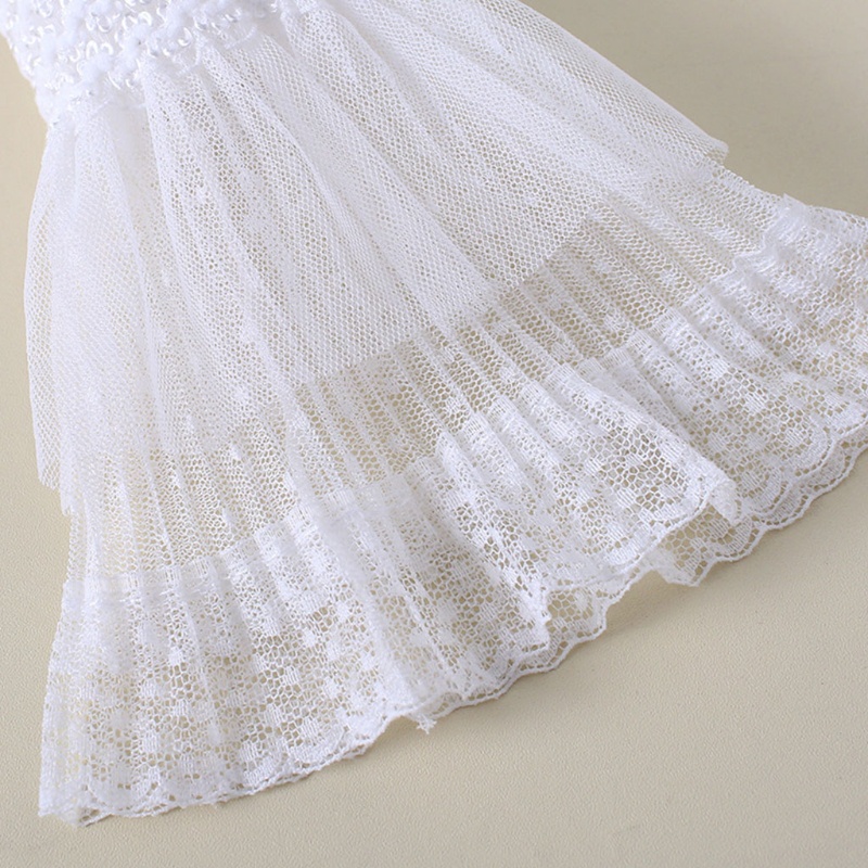 1 Cặp Áo Kiểu Tay Loe Giả Hai Lớp Phối Ren Phong Cách Hàn Quốc Thời Trang Cho Nữ