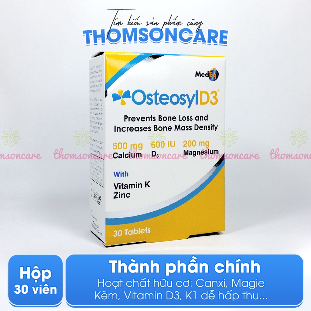 Bổ sung canxi Osteosyl D3 cho trẻ em, phụ nữ có thai, người già loãng xương có thêm Magie, ZinC, Vitamin D3, Vitamin K