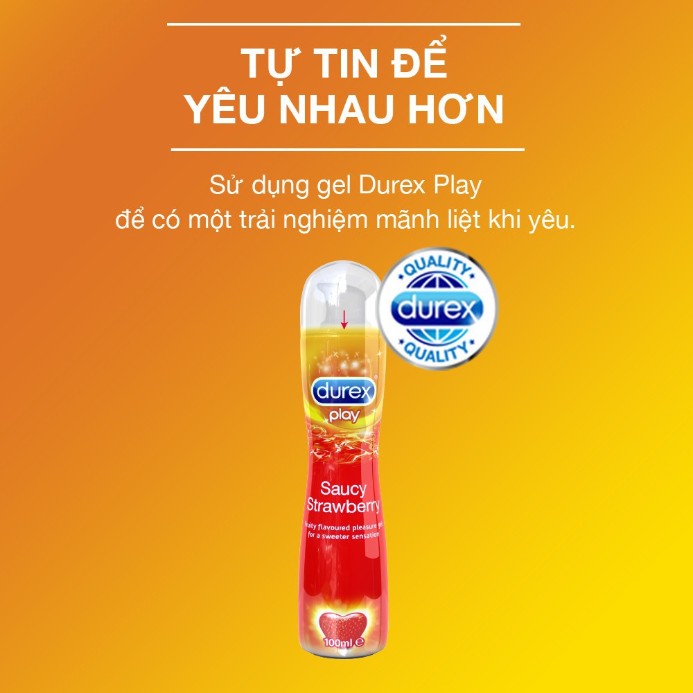 Gel bôi trơn tạo độ ẩm tự nhiên hương dâu Durex Saucy Strawberry 100ml CHÍNH HÃNG