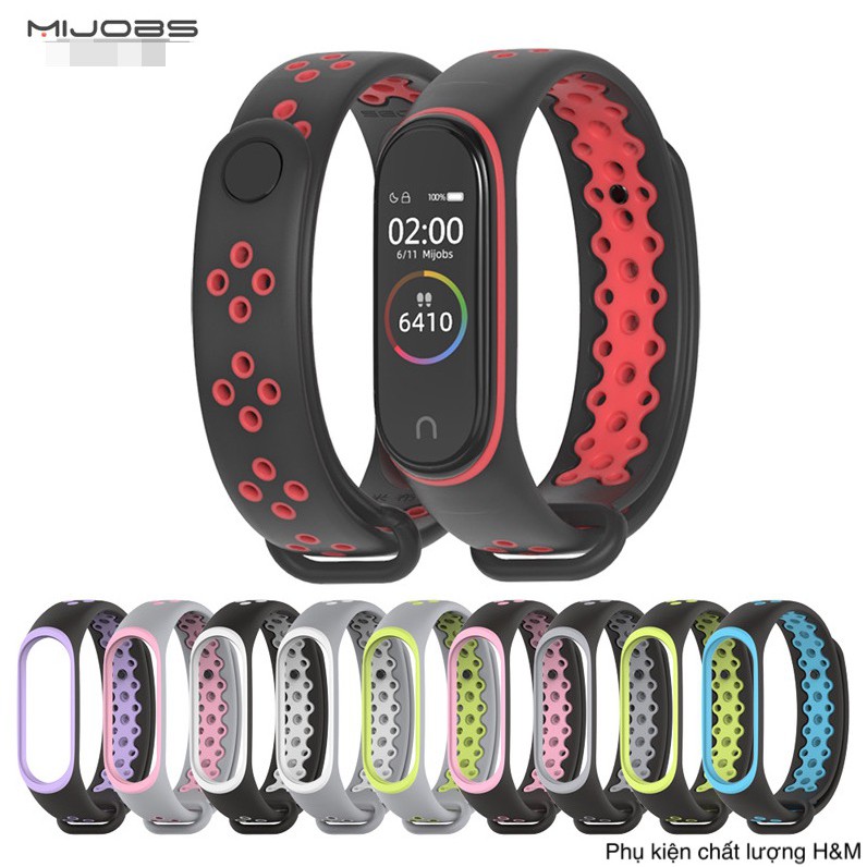 Mi band 4 - Dây đeo thay thế Miband 4 kiểu dáng thể thao 2 màu sinh động