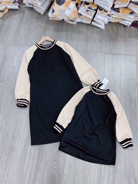 VÁY SUÔNG UMI TAY BE BO KẺ CHO MẸ VÀ BÉ | BigBuy360 - bigbuy360.vn