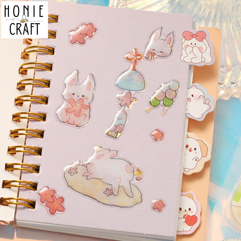 Sticker phủ keo Epoxy 3D lấp lánh Hình dán nổi thú cưng trong suốt dễ thương