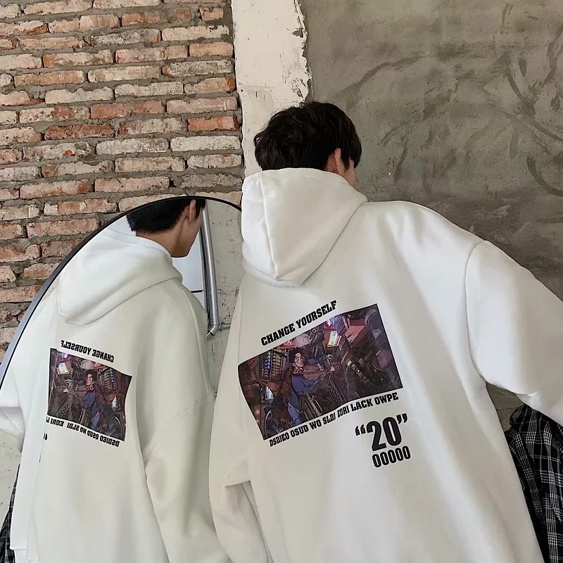 Áo hoodie &quot;03&quot; thiết kế form rộng unisex phong cách năng động