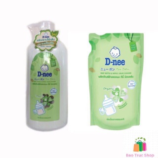 Combo chai và túi nước rửa bình sữa Dnee Organic- Hàng chính hãng