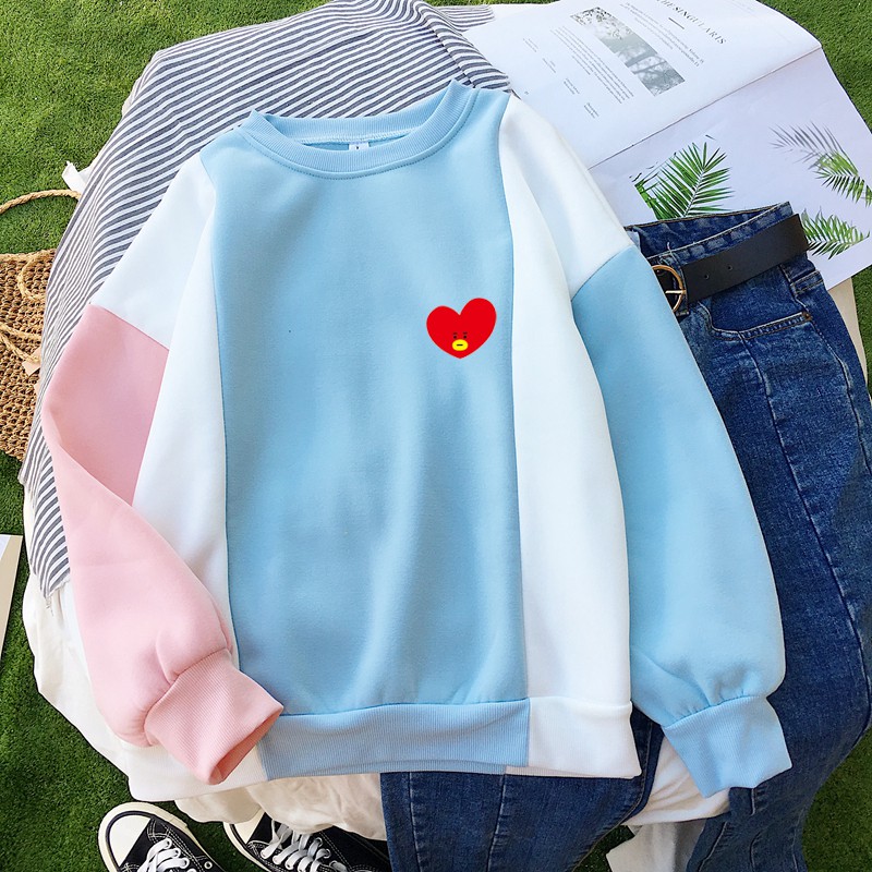 Bts Bt21 Áo Hoodie Họa Tiết Hoạt Hình Bt21 Tata Chimmy Cooky Mang Koya Van Dễ Thương