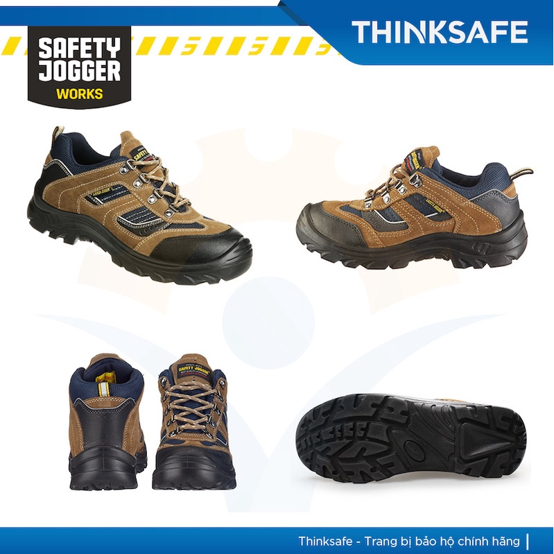Giày bảo hộ lao động nam Safety Jogger X2020P S3 SRC da bò lộn, thoáng khí, chống tĩnh điện, chống thấm, chống trượt
