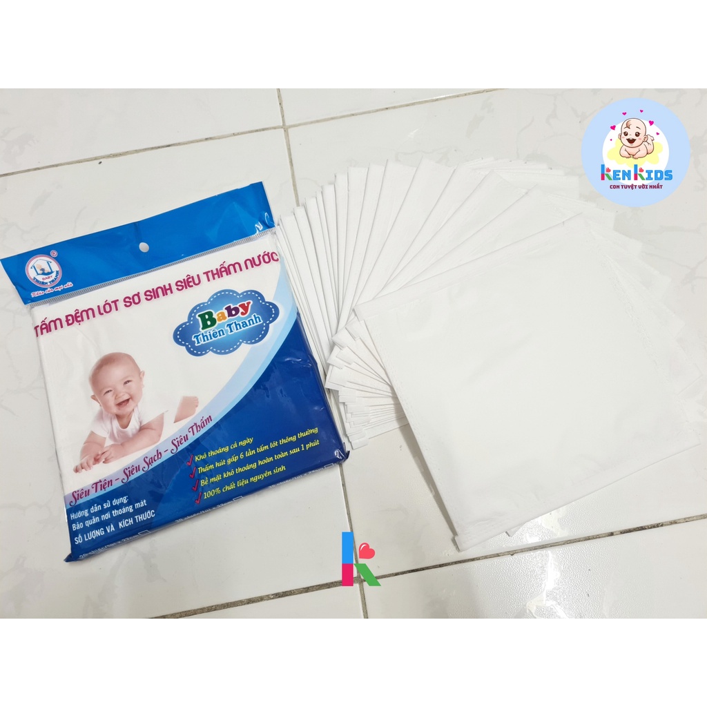 (Gói 20 tờ) Lót phân su tấm lót chống tràn siêu thấm nước cho bé sơ sinh Thiên Thanh