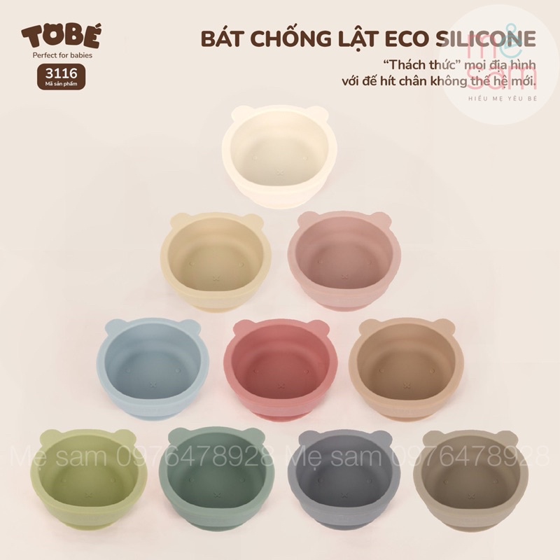 Bát ăn dặm gấu silicon Tobé