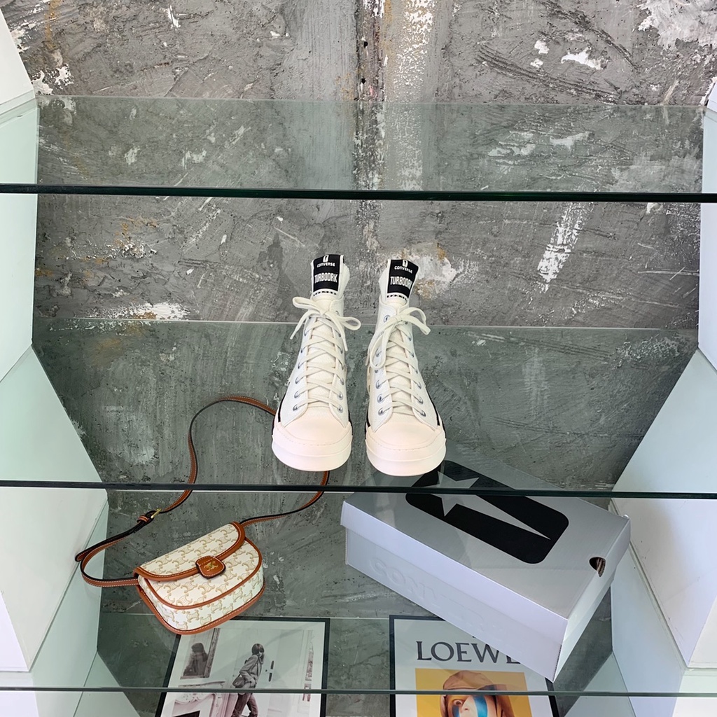 Giày sneaker nữ cổ cao da thật thời trang cao cấp Converse thiết kế trẻ trung, cái tính