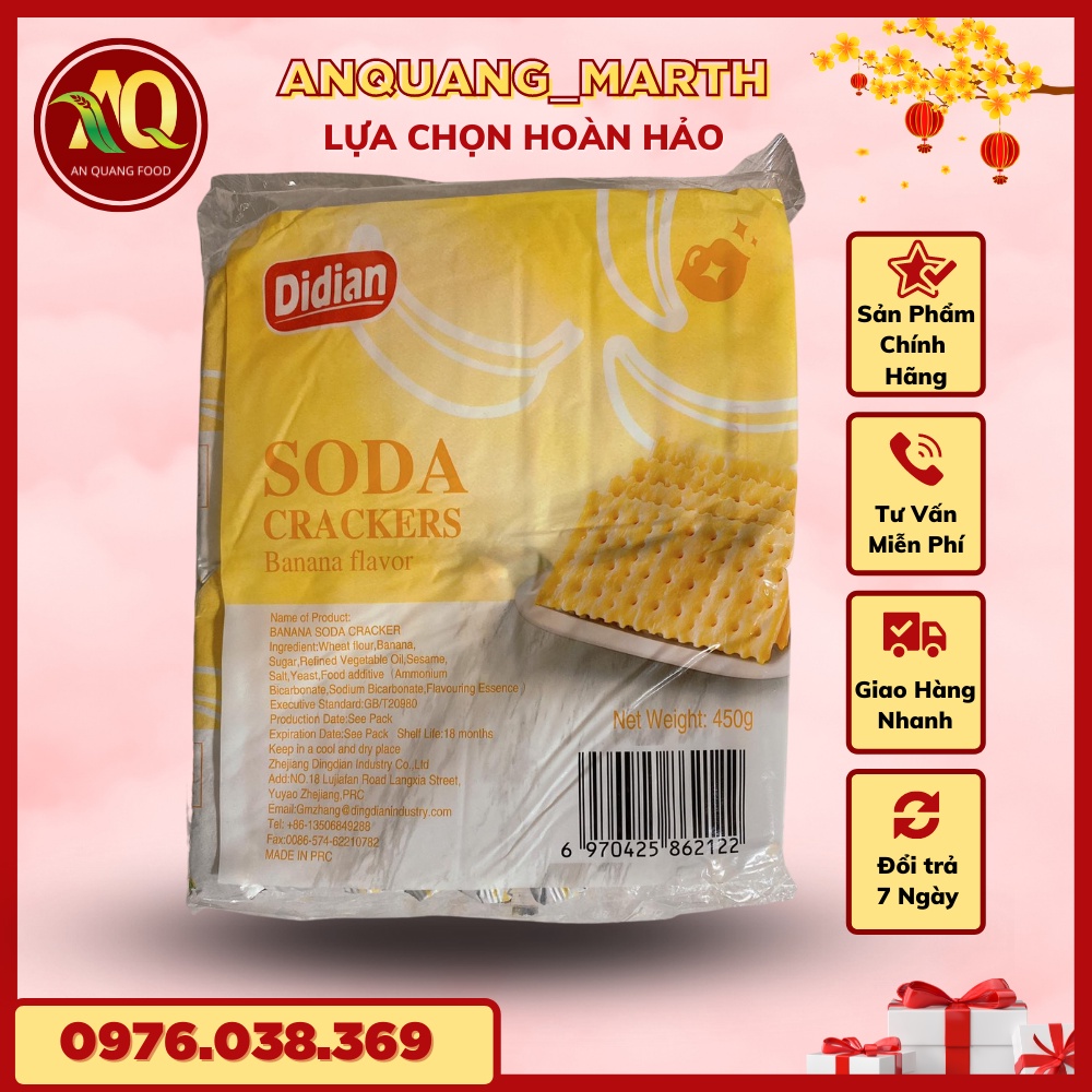 Bánh quy ANQUANG_MARTH,bánh didian vị sữa , Soda,Yến mạch , chuối , dứa gói 476gr-Hàng chất lượng