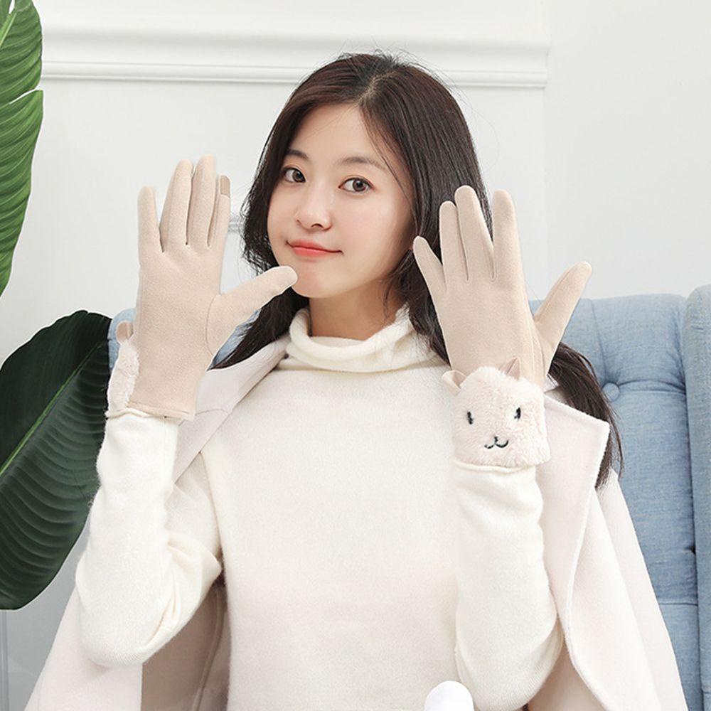 Găng Tay Lái Xe Mềm Mại Giữ Ấm Chạm Màn Hình Cảm Ứng Dành Cho Nữ