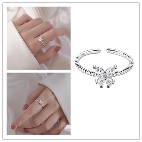 1 Nhẫn Hở Đính Đá Hình Bướm Thời Trang Dành Cho Nữ