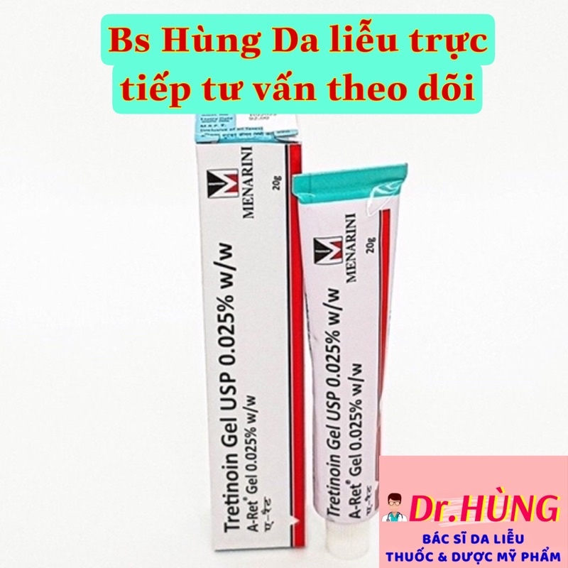 ✅ TRETINOIN ARET 0.1% , 0.05% , 0.025% 20g GIẢM MỤN MỜ THÂM CHỐNG LÃO HÓA
