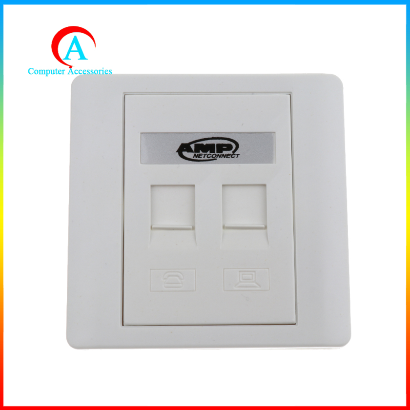 Ổ Cắm Gắn Tường 2 Cổng Rj45 / Rj11 | BigBuy360 - bigbuy360.vn