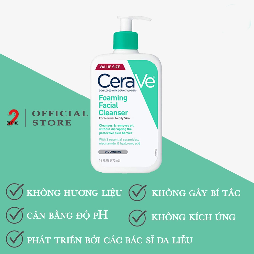 [QUÀ TẶNG NGẪU NHIÊN LÀ MẶT NẠ MINISO, DÂY BUỘC TÓC, CANDY, ...]SỮA RỬA MẶT CERAVE Foaming Cleanser DÒNG MỚI | BigBuy360 - bigbuy360.vn