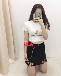 Áo croptop hoa cúc