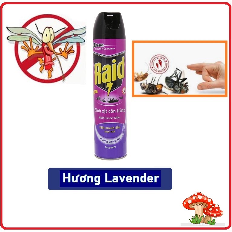 XỊT MUỖI RAID HUƠNG CHANH/ laverder/ không mùi 600ML ( hình ảnh sản phẩm thay đổi từng lô)