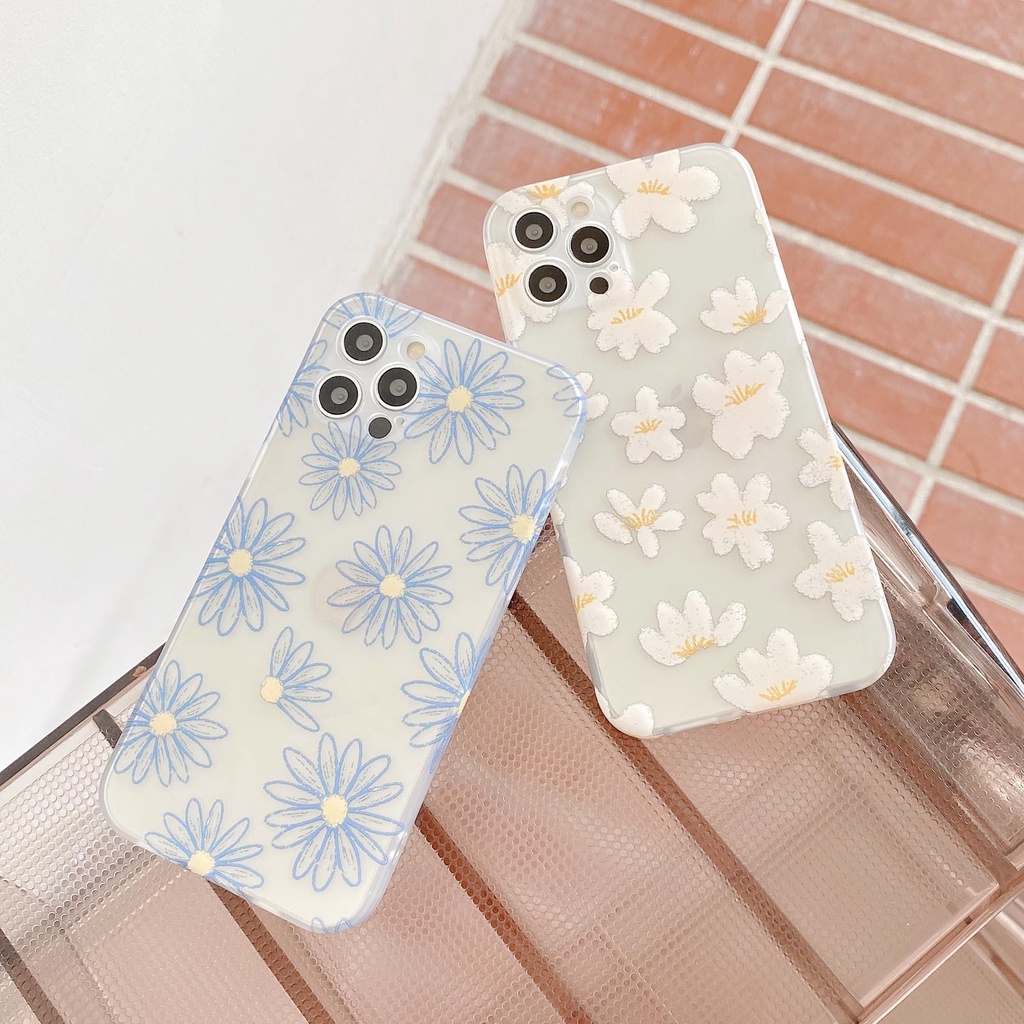 cute flower sunny Phone Case For iPhone 13 12 11 Pro Max XR XS Max X 8 7 Plus Gold Foil Glitter Mobile Phone Back Cover Shockproof