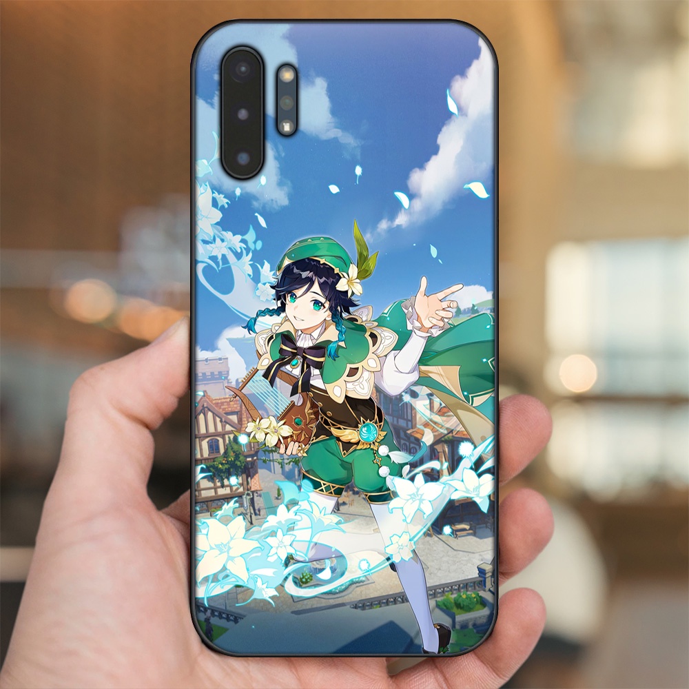 Ốp lưng Samsung Note 10 Plus viền đen in hình Venti Genshin Impact