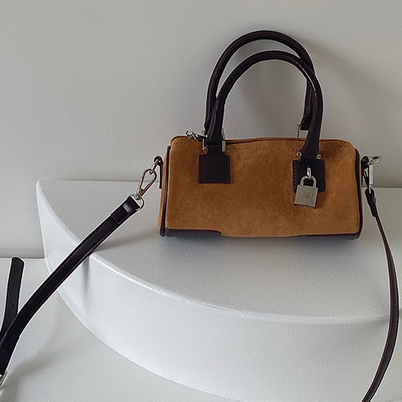 IELGY Túi Xách Đeo Vai Hình Trụ Cỡ Nhỏ Cài Khóa Kiểu retro Thời Trang Cho Nữ