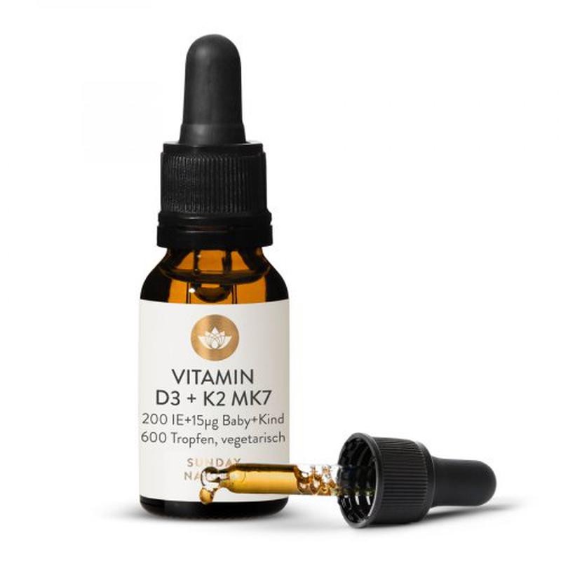 Vitamin D3 K2 MK7 Sunday Natural cho trẻ em của Đức 20ml | Minizon Kids