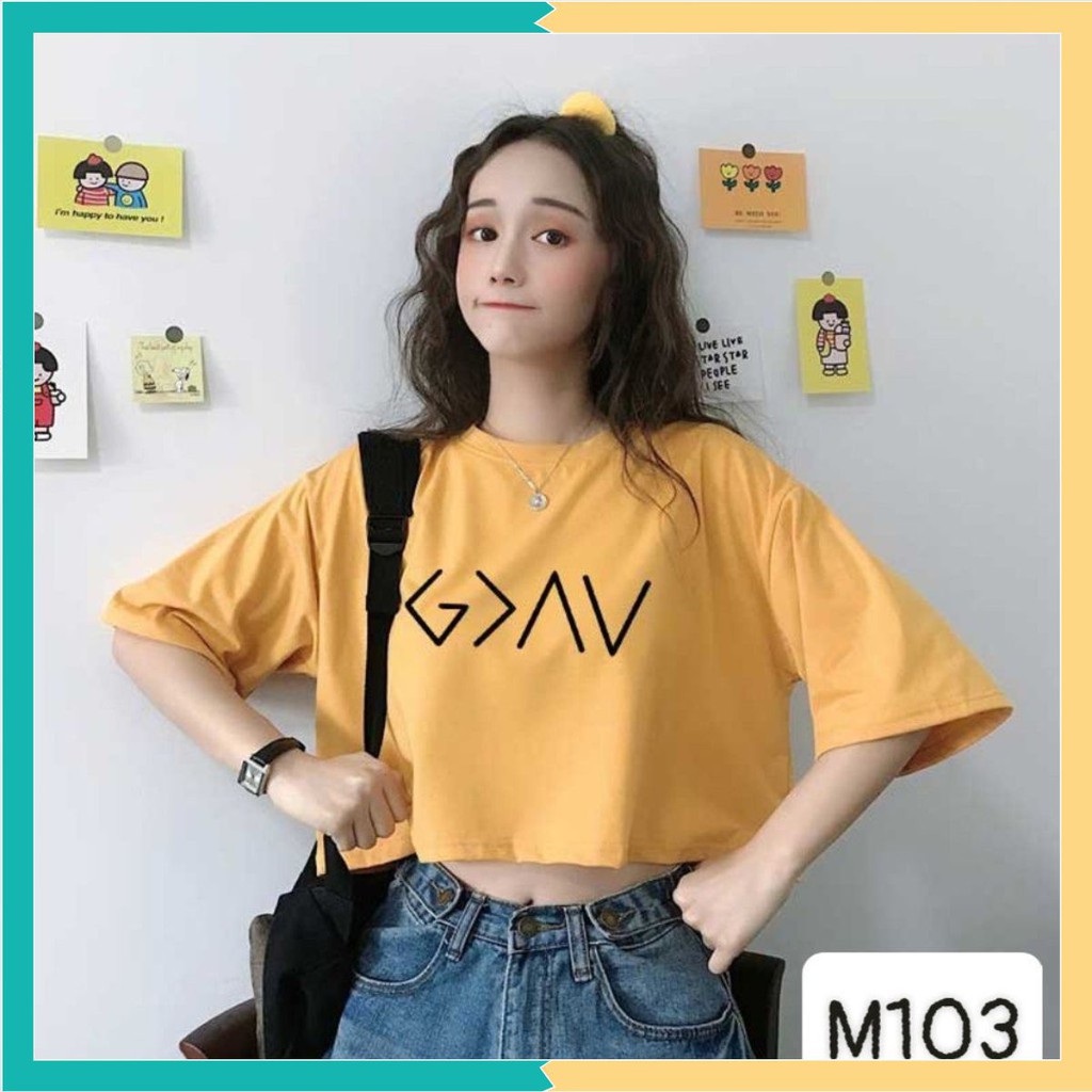 Áo Thun Nữ Croptop 🚀FREESHIP🚀 Áo phông nữ croptop form rộng, 5 màu thời trang. Mã:  M103