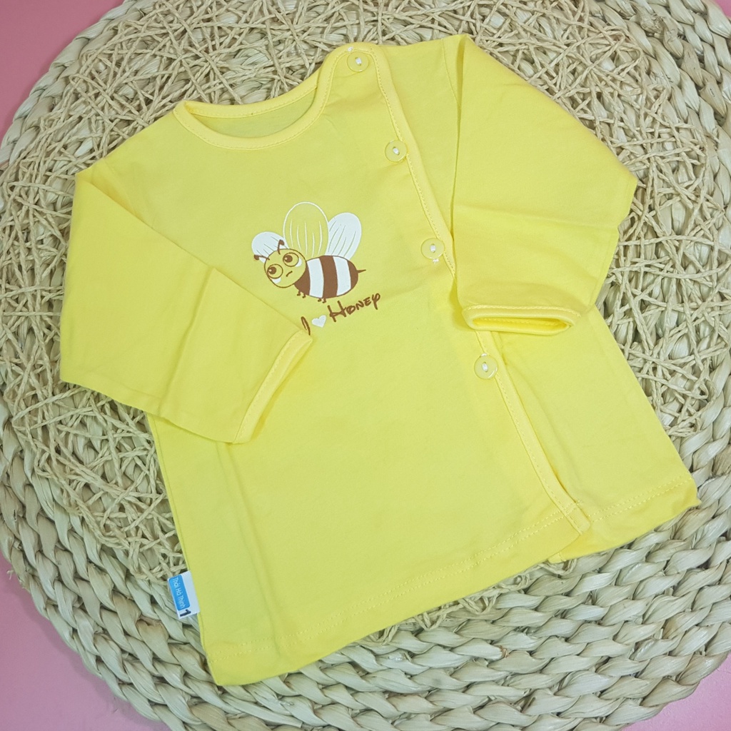 [MẪU MỚI] Áo Dài Tay Cotton Baby Color Màu Cho Bé Sơ Sinh (Cài Lệch)