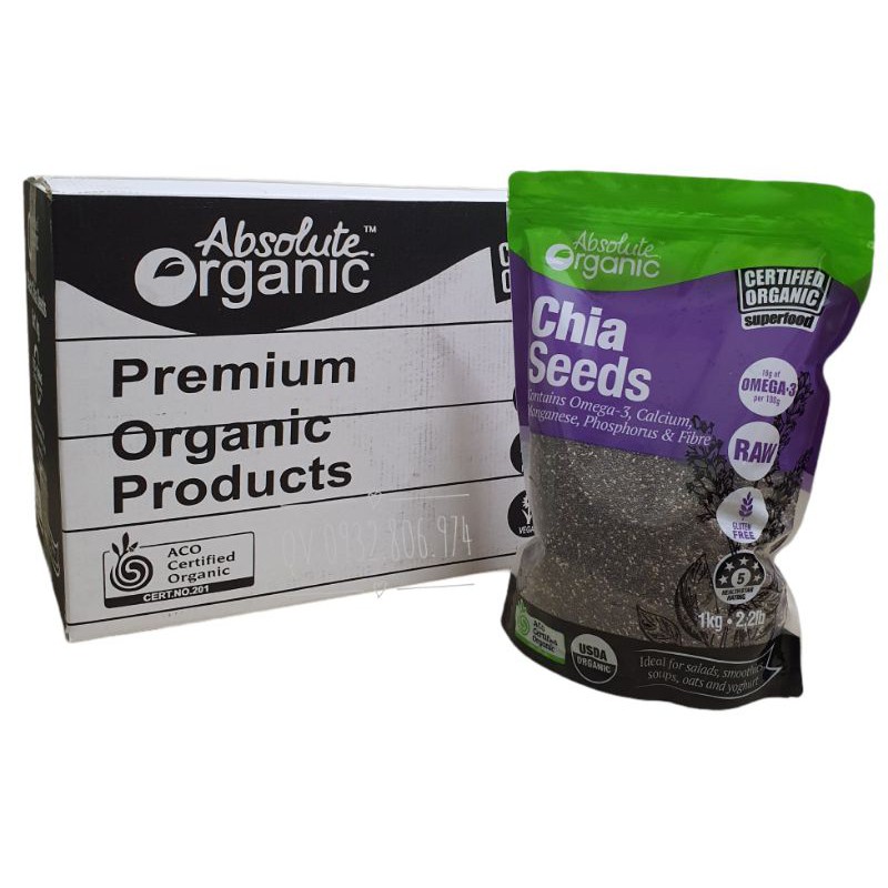 1 kg Hạt chia Úc Organic Chia Seeds (mẫu mới )  [ BÁN LẺ GIÁ SĨ ]