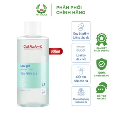 [300ml]Nước cân bằng dưỡng ẩm tái tạo da Cell Fusion C Low pH pHarrier Toner làm dịu,phục hồi da an toàn cho da nhạy cảm