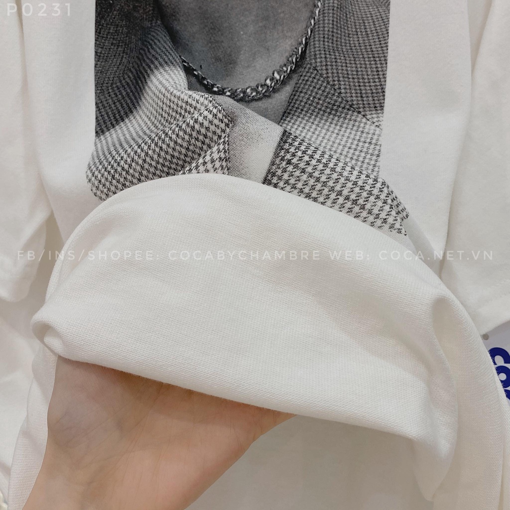 [P0231] Áo thun cotton mặt lông dày in hình PREMIUM form rộng (Có sẵn/Ảnh thật)