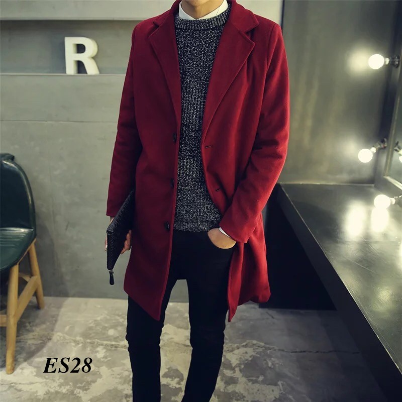 Áo khoác dạ nam dáng dài 