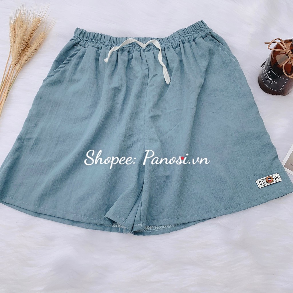 quần đùi nữ mặc nhà ống rộng quần short ngắn chất vải đũi thấm hút mồ hôi - Q342 | BigBuy360 - bigbuy360.vn